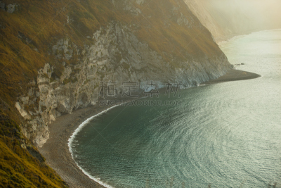 white cliffs,侏罗纪海岸,海滩,蓝色,海洋,库登海滩,沃斯城堡,多尔多门海滩,多塞特郡,化石