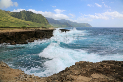 波浪,黑云压城,锐角,水,水平画幅,无人,火山地形,户外,热带气候,山