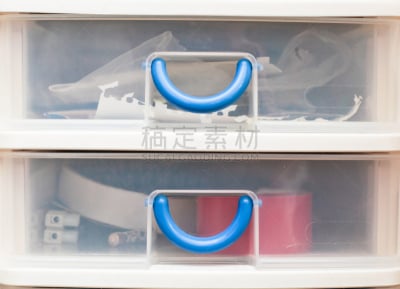 塑胶,便利,水平画幅,无人,蓝色,纸,组物体,抽屉,凌乱,整齐的