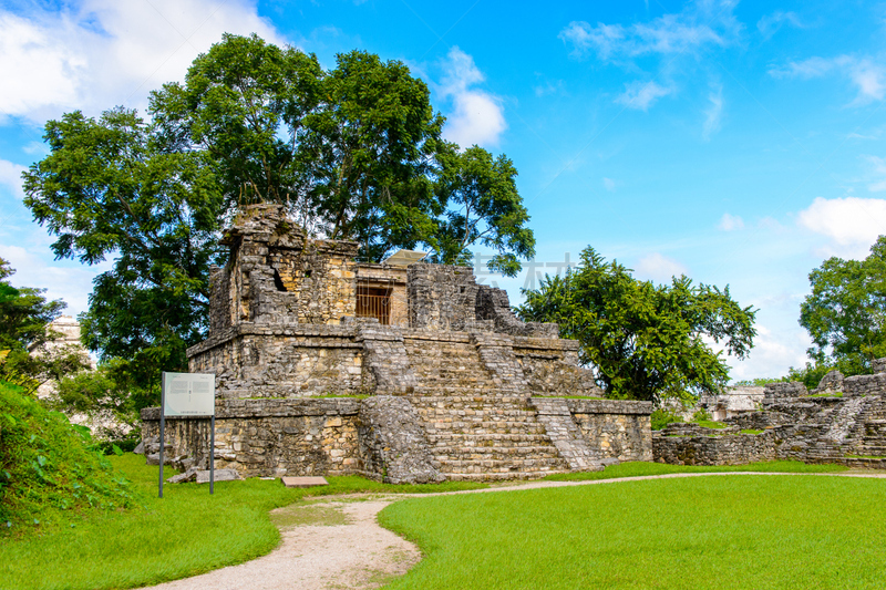 Palenque, was a pre-Columbian Maya civilization of Mesoamerica. Known as Lakamha (Big Water). UNESCO World Heritage