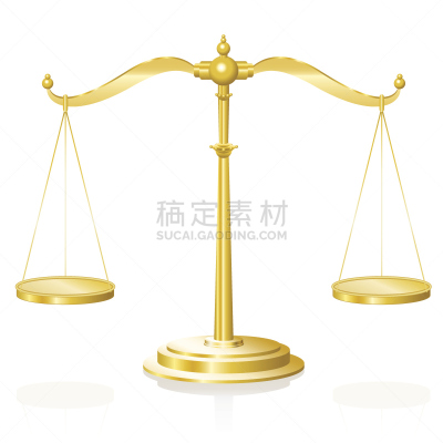 秤,锅,平衡,设备用品,绘画插图,白色背景,黄金,矢量,分离着色,悬挂的