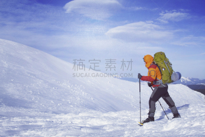 冬天,山,徒步旅行,休闲活动,水平画幅,雪,户外,美洲,动机,雪鞋