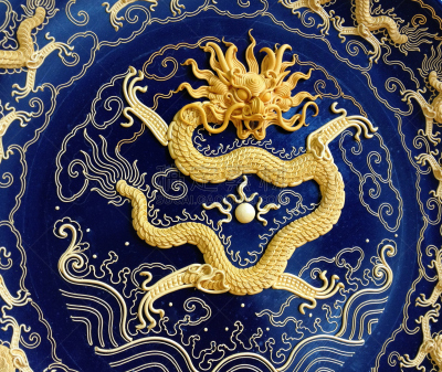 漆的,雕刻物,艺术,水平画幅,无人,蓝色,手艺,龙,设备用品,黄色