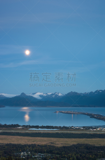 霍默,阿拉斯加,垂直画幅,高视角,山,无人,海港,肯奈半岛,户外,火龙草