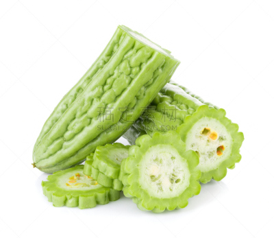 葫芦,白色背景,苦瓜,水平画幅,素食,传统,泰国,白色,植物,热带气候