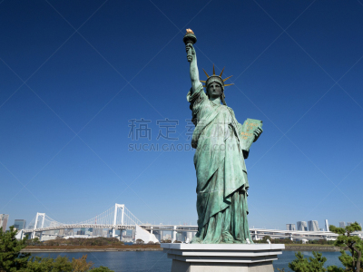 东京,台场,自由女神像,国内著名景点,城市生活,台场海滨公园,公园,水面,东京湾,户外