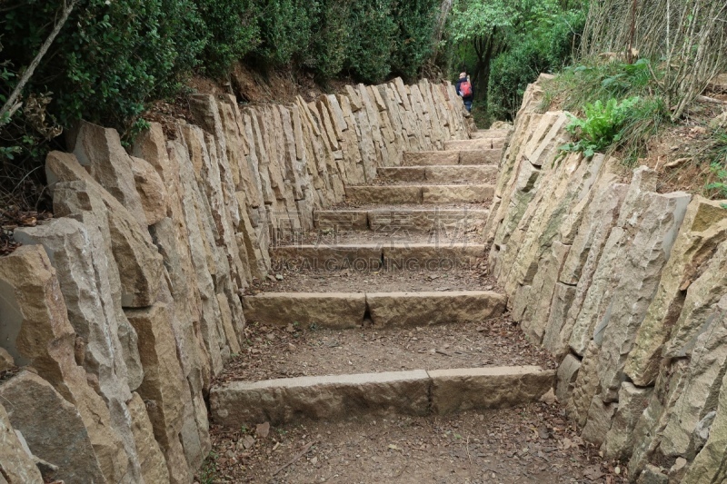 Stairway to rock of Solutré