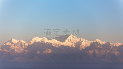天空,虎丘,早晨,干城章嘉峰,大吉岭,冬天,山,印度,看风景,特写