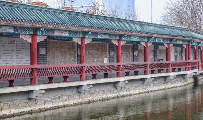 寺庙,佛,远古的,长沙,湖南省,走廊,鼓楼,天空,禅宗,荷花