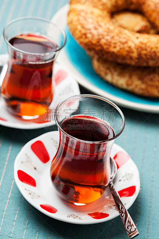 面包,茶杯,土耳其美食,垂直画幅,百吉饼,无人,传统,热饮,早晨,饮料