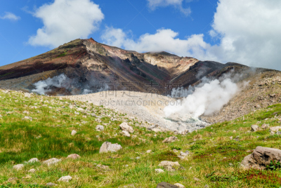 北海道,山,日本,风景,在上面,旭岳火山,大雪山,大雪山国家公园,天空,美