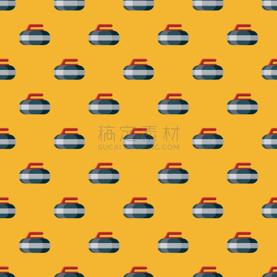Curling Winter Sports Seamless Pattern