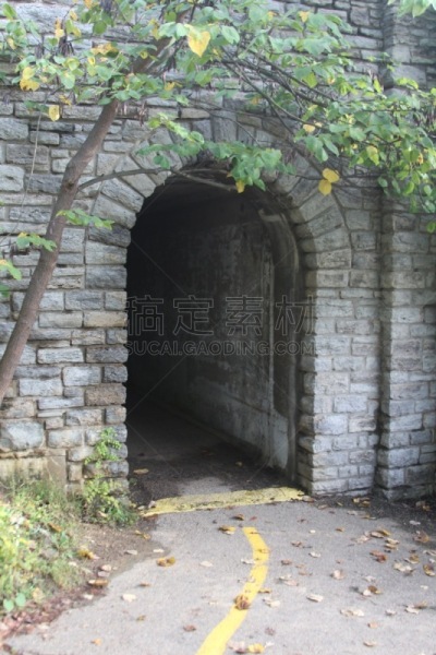 隧道,步行道路,自然,垂直画幅,石墙,美国,外立面,建筑,足浴,无人