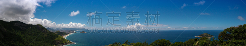 海滩,全景,里约热内卢,名声,水,天空,水平画幅,云,无人,夏天