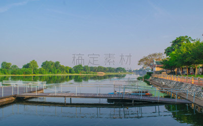 泰国,北碧,河流,桂河,水,天空,美,度假胜地,水平画幅,无人