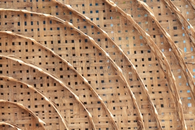 竹子,动物的巢,蚕,篮子,机织织物,自然,式样,水平画幅,纺织品,传统