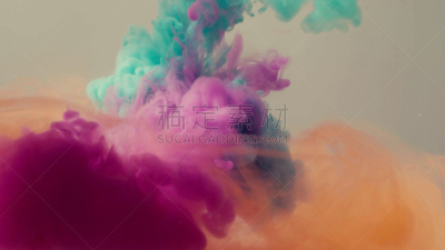 墨水,四个物体,染料,简单,杂色的,涂料,居家装饰,水下,灰色背景,干净