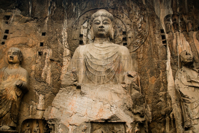 佛,石头,美,水平画幅,明信片,龙门石窟,雕塑,一见钟情