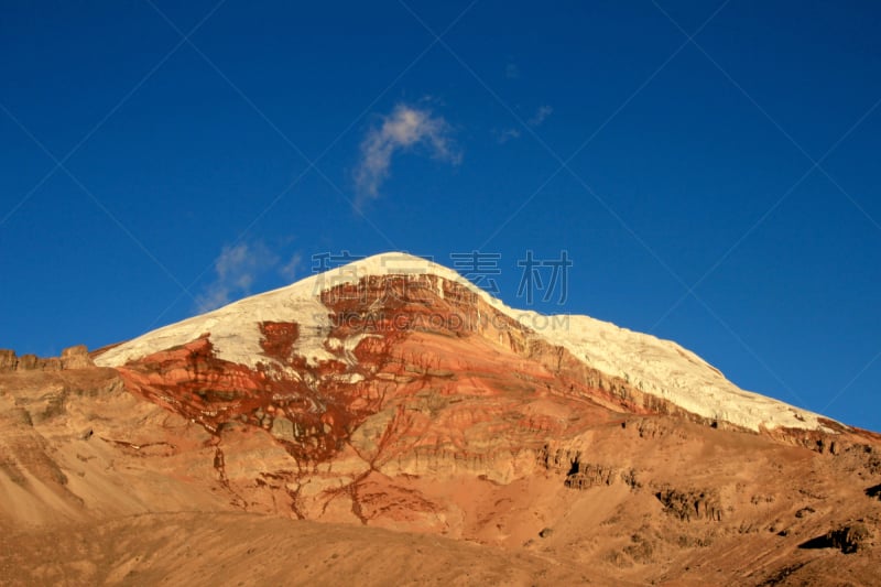 厄瓜多尔,火山,钦博腊索山,安地斯山脉,天空,停泊的,旷野,摩尔人风格,雪,雪花莲