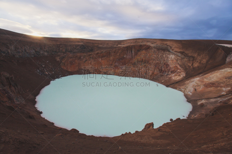 巨大的,湖,冰岛国,火山口,火山,两个物体,风景,格里姆火山,巴达本加火山,赫克拉火山