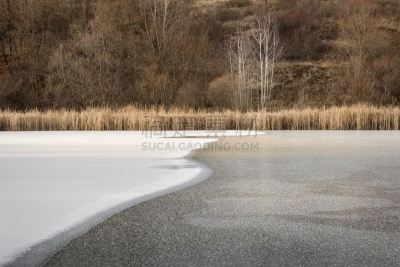 雪,湖,雪花,冻结的,机会,有包装的,侧面视角,一个物体,冰块,寒冷