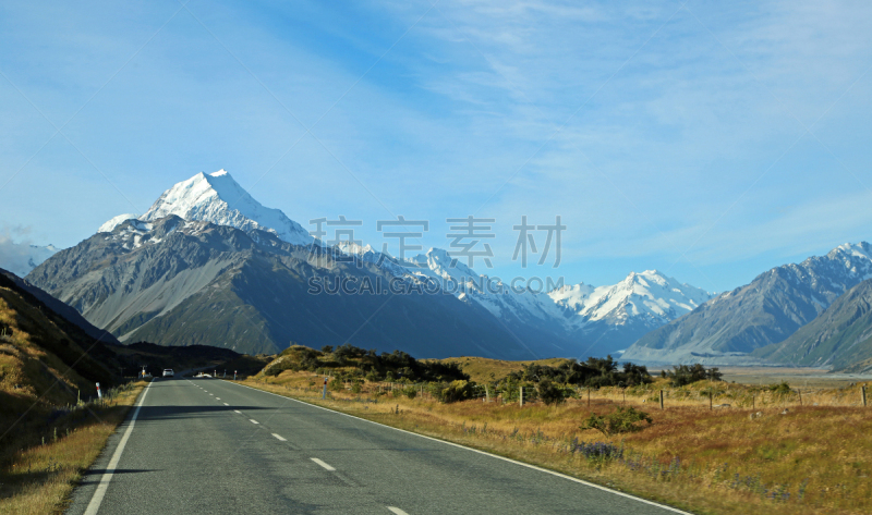 库克山,宣礼塔 ,天空,美,水平画幅,雪,无人,户外,南阿尔卑斯山脉,白色