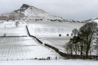 山,雪,人群,罗丝百利峰,地形,放低,多层效果,侧面视角,步行,保护