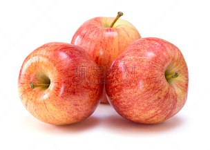 白色背景,苹果,嘎啦苹果,水平画幅,水果,无人,背景分离,三个物体,食品,布置