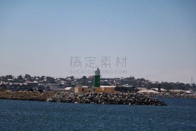 西澳大利亚,fremantle,天空,水平画幅,无人,木底灯塔,海港,海岸地形,户外,灯塔楼