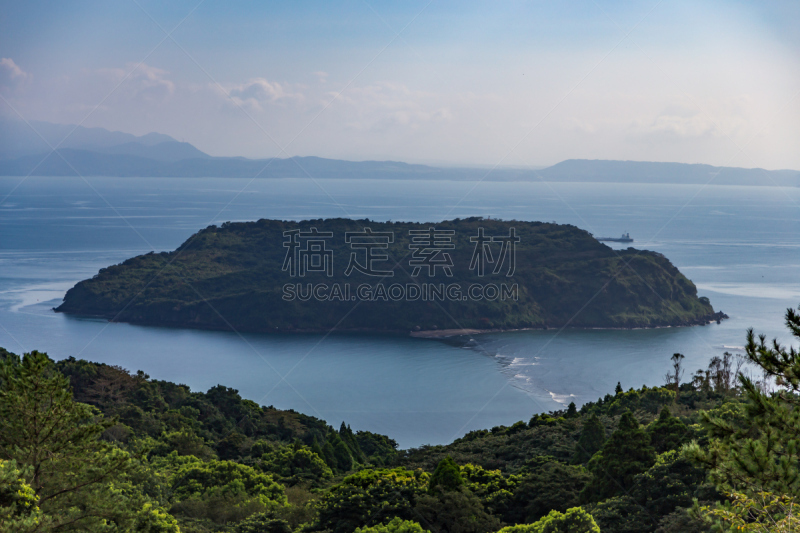 山,九州,日本,岛,指宿市,鹿儿岛县,水,美,里山,水平画幅