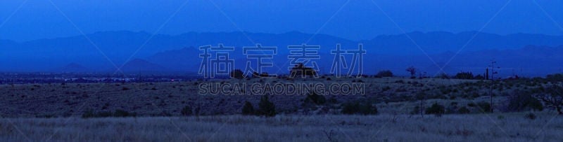 全景,黄昏,沙漠,比斯毕市,龙舌兰属植物,索诺兰沙漠,天空,水平画幅,无人,早晨