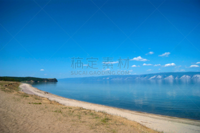 贝加尔湖,海岸线,水,天空,外套,水平画幅,沙子,无人,夏天,户外