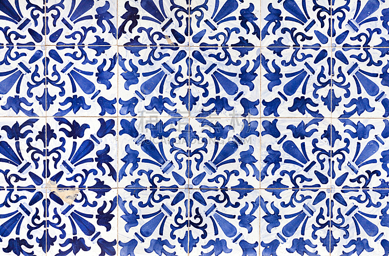 瓷砖,传统,华丽的,陶瓷制品,镶嵌图案,西班牙,葡萄牙,里斯本,手艺,蓝色