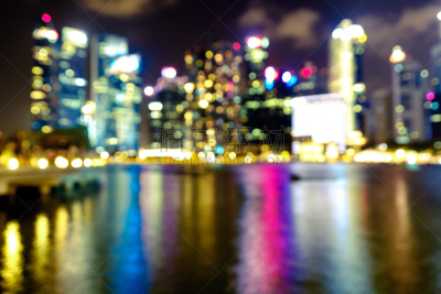 Abstract circular lights blurred bokeh background.