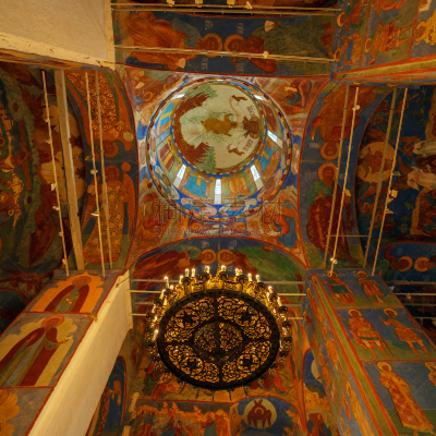 修道院,大教堂,耶稣基督,室内,显盛容教堂,苏兹达尔,泥墙画,女修道院,教堂,古老的