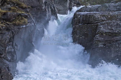 瀑布,水,水平画幅,无人,欧洲,户外,劳马,斯堪的纳维亚半岛,著名自然景观,鲁姆斯达尔