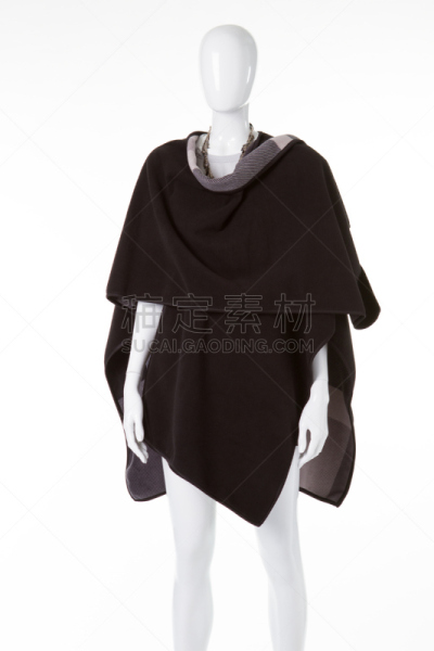 雨布,人造模特,黑色,垂直画幅,女人,式样,纺织品,披肩,衣服,时尚