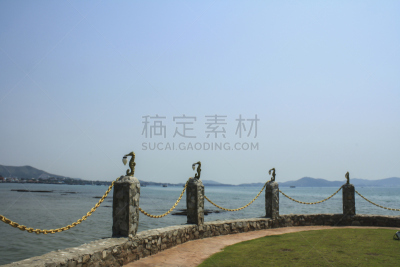 海马,天空,泰国,海滩,蓝色,雕像,沙雕,纪念碑,水,美