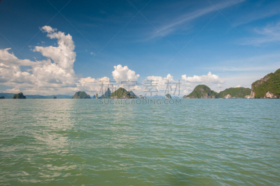 岛,攀牙湾,风景,水,天空,悬崖,水平画幅,云,无人,热带树