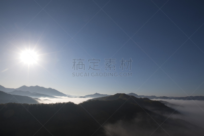 日光,雾,春川,江原道,自然,天空,水平画幅,地形,秋天,无人
