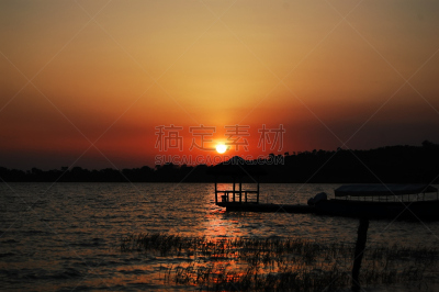 维多利亚湖,在上面,乌干达,水,天空,水平画幅,地形,无人,黄昏,露天平台