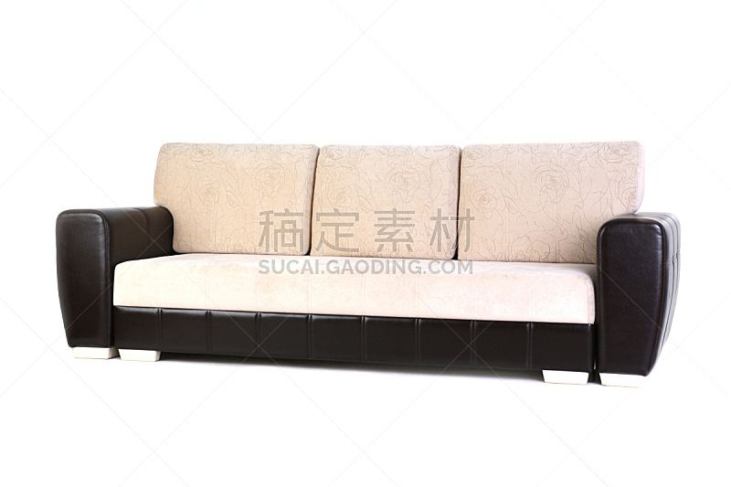 Fashionable exclusive beige sofa with brown