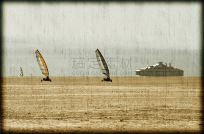 沙子,明信片,日德兰半岛,合成图像,风,车轮,水平画幅,两个物体,运动头盔,运动