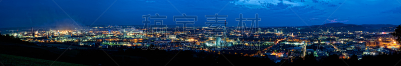 林兹,全景,水平画幅,夜晚,无人,工厂,夏天,户外,都市风景,工业