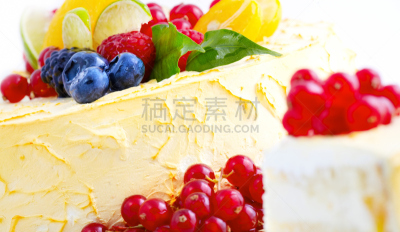 蛋糕,特写,甜点心,水果,德国大蛋糕,水平画幅,黑刺莓,乳酪蛋糕,无人,奶油