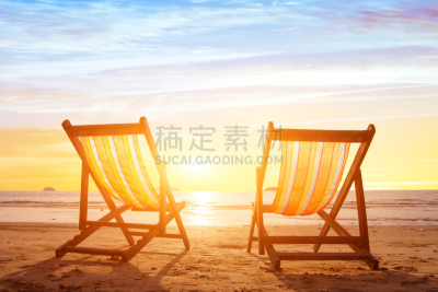 海滩,旅游目的地,伴侣,天空,美,留白,度假胜地,沙滩椅,休闲活动,水平画幅