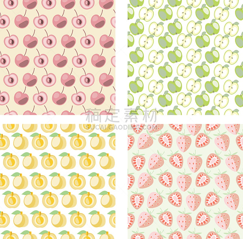 樱桃,草莓,矢量,背景,式样,水果,苹果,杏干,组图,布置