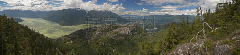 斯阔米什,全景,水湾,大不列颠哥伦比亚,旅游目的地,水平画幅,无人,户外,北美,山脉