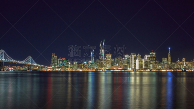 城市天际线,旧金山,海湾大桥,国际著名景点,商务,城市生活,加利福尼亚,著名景点,商业金融和工业,金银岛