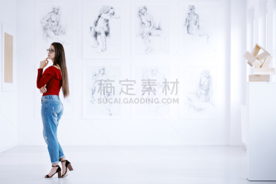 画廊的开幕式,艺术,留白,艺术家,新的,青年人,白色,雕塑,儿童